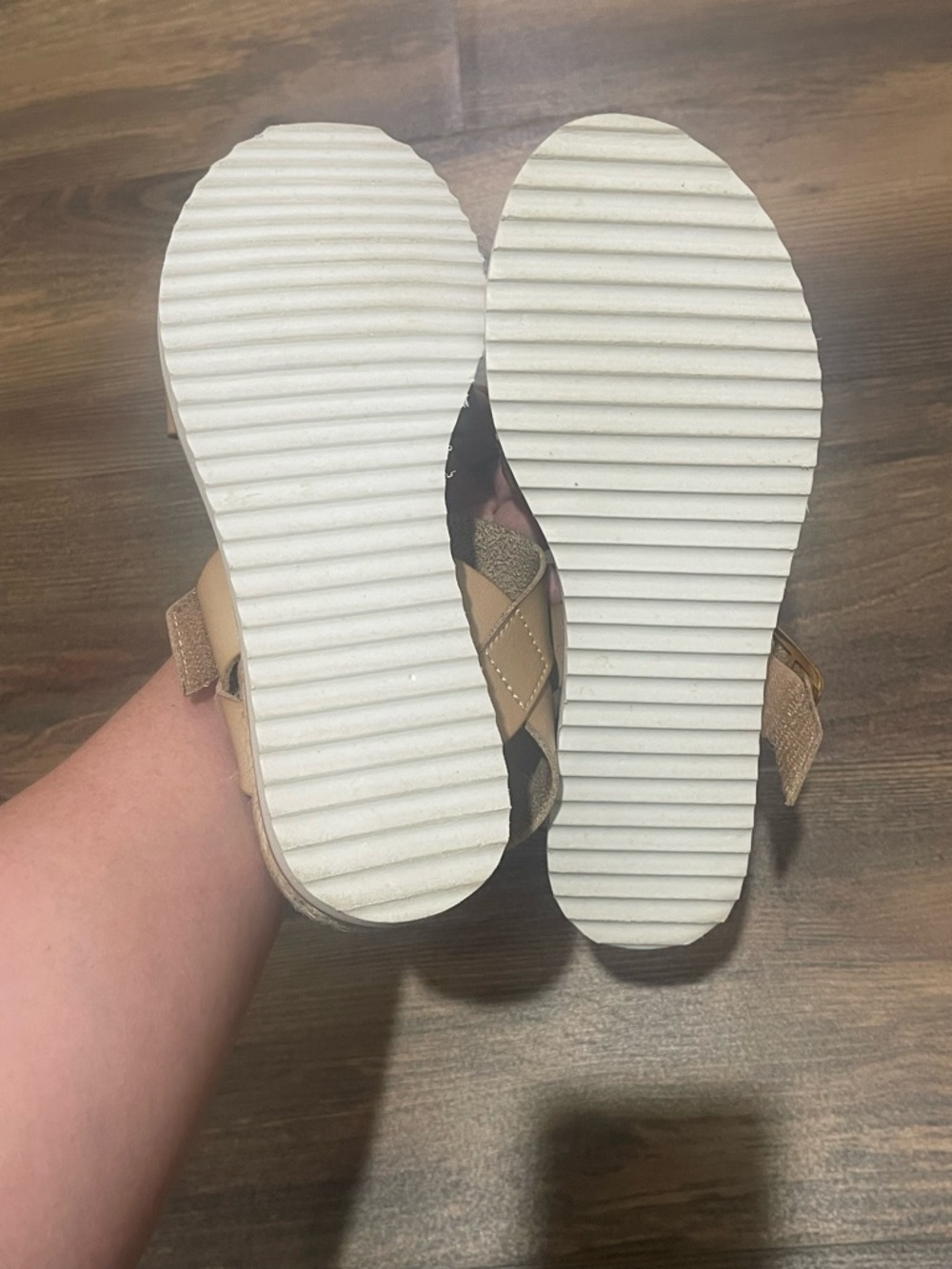 Skechers BOBS Desert Kiss Sunny Flair Natural Perforated Wedge Sandals Size 7 - Picture 5 of 5